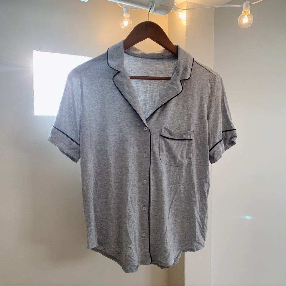 Victoria’s Secret Grey Button Down Pajama Shirt